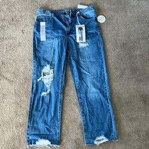 Gogo Super High Rise Straight Distressed Boyfriend Jean NWT